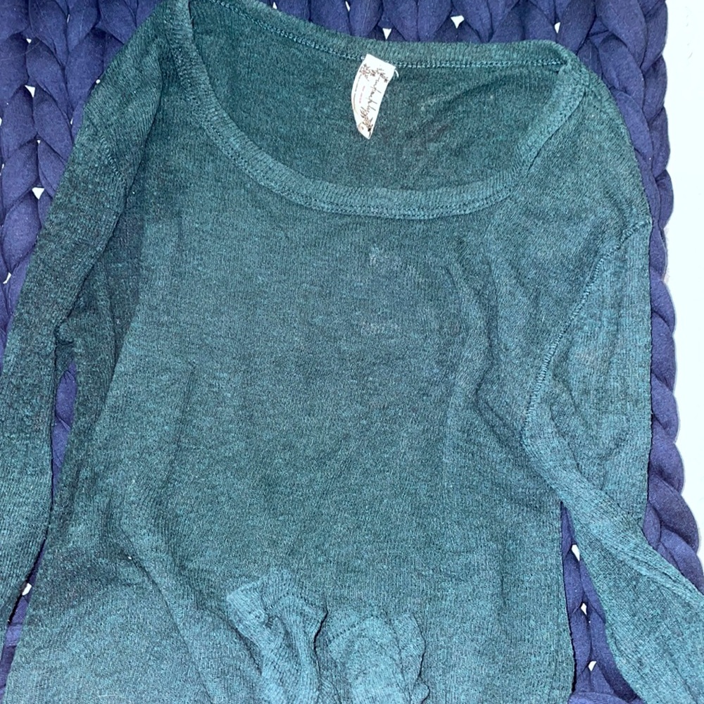 Intimately Free People paper thin blue/green long sleeve